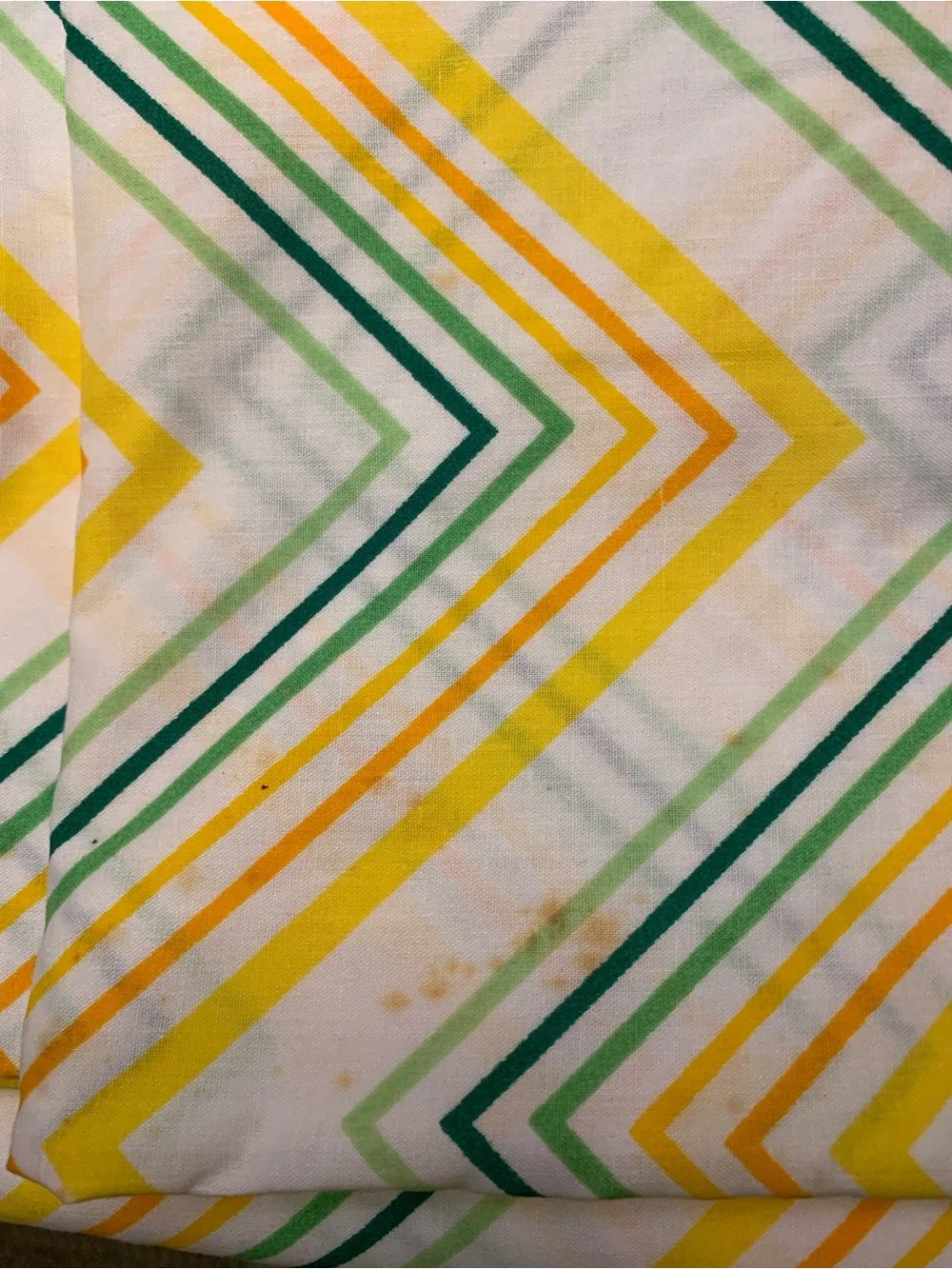 Cannon Monticello Twin Flat Sheet - Yellow & Green Chevron